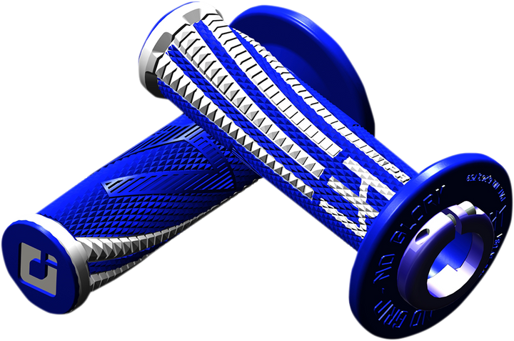 ODI Emig Pro V2 Lock-On Grips with Throttle Tube, Blue/White, H36EPUW