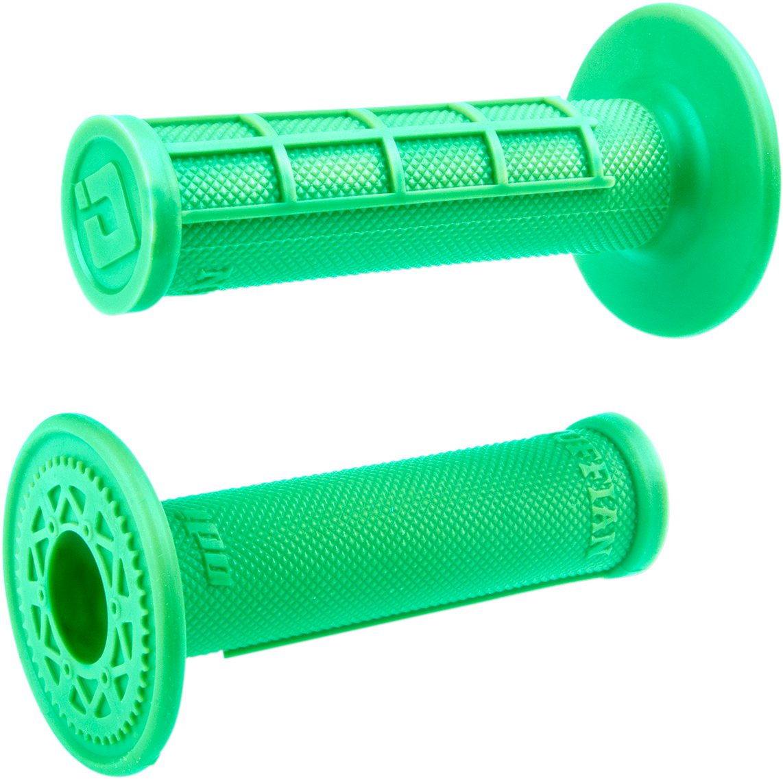 ODI Ruffian Half Waffle Fluorescent Green Grips H01RFFN for 7/8-Inch Handlebars