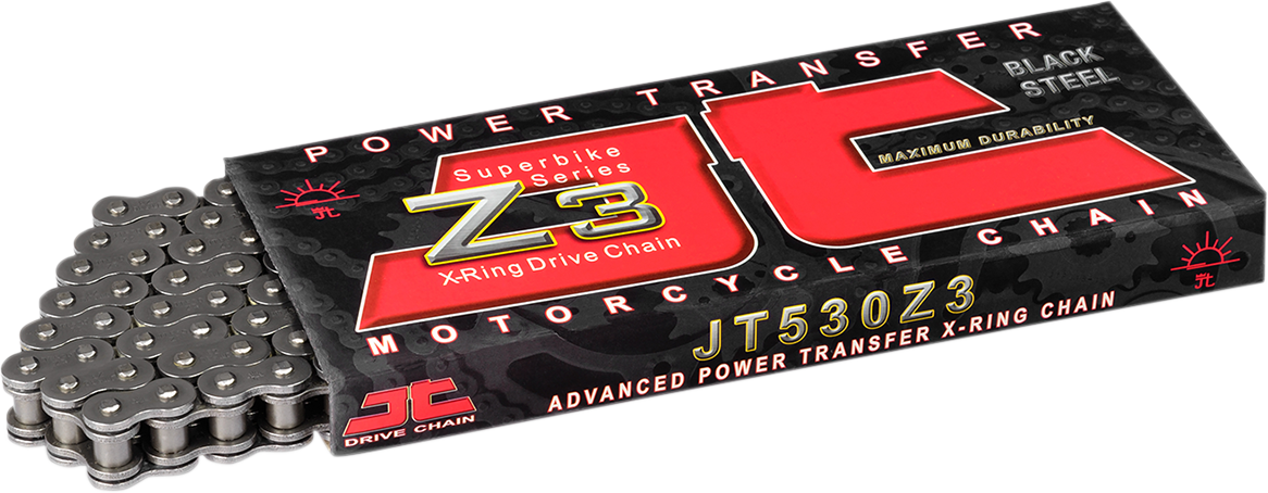 JT Chains 520 Z3 Heavy-Duty Motorcycle Drive Chain, 112 Links – JTC520Z3-112RL