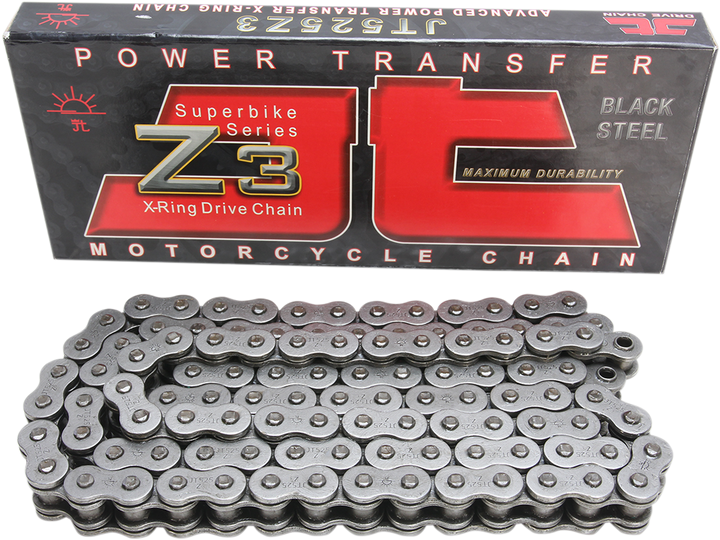 JT Chains 525 Z3 Heavy-Duty Motorcycle Drive Chain, 114 Links, JTC525Z3-114RL