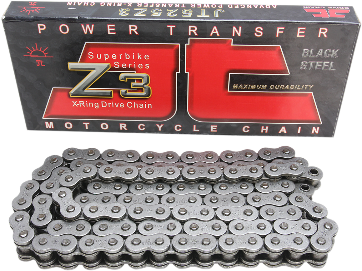 JT Chains 525 Z3 Heavy-Duty Motorcycle Drive Chain, 116 Links – JTC525Z3-116RL