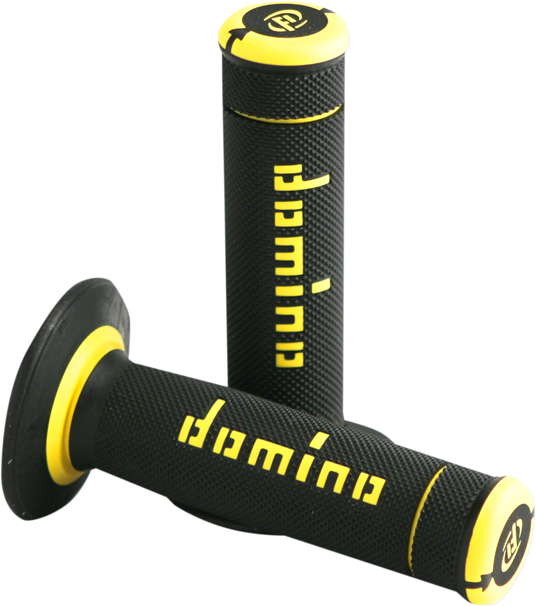 DOMINO Xtreme Black/Yellow Dual-Compound Motorcycle Grips A19041C4740A7-0