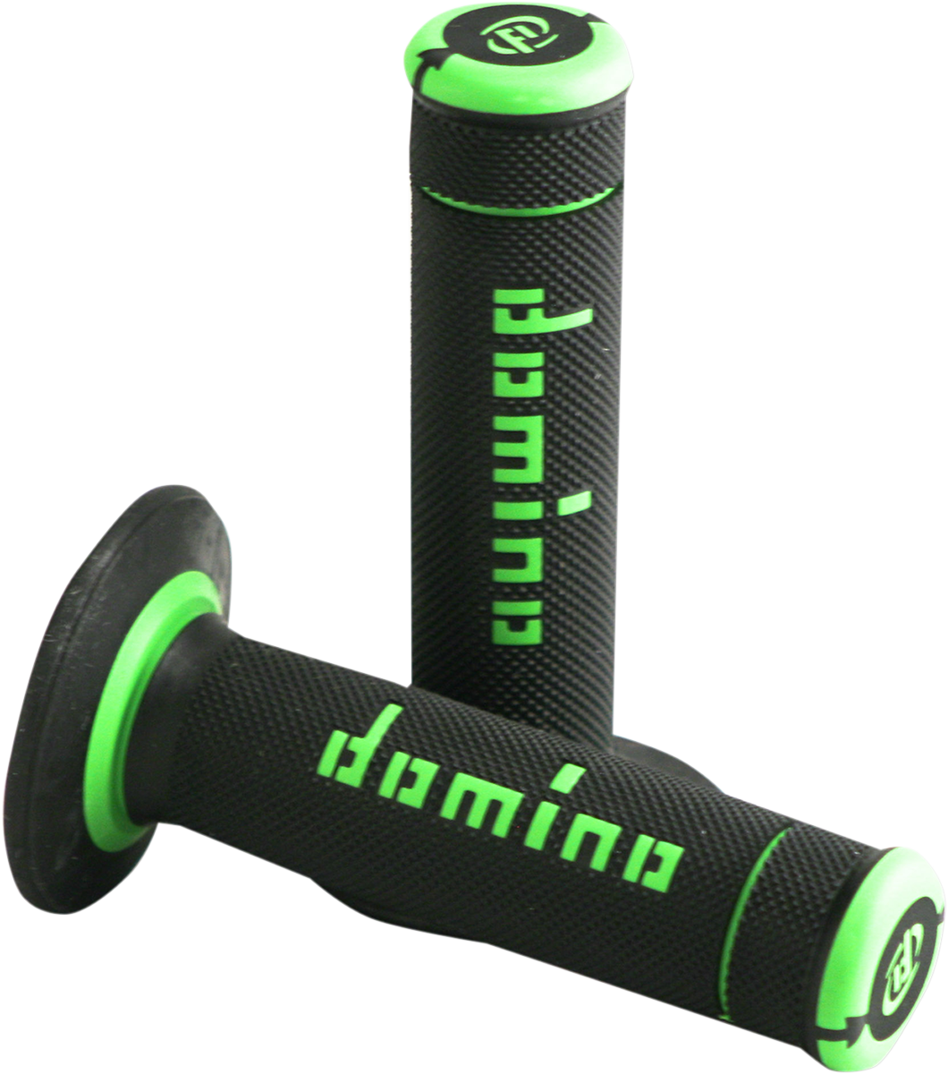 DOMINO Xtreme Dual-Compound Motorcycle Grips Black/Green A19041C4440A7-0