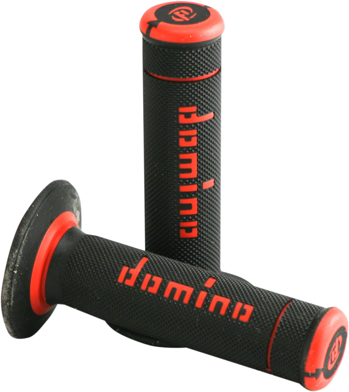 DOMINO Xtreme Dual-Compound Motorcycle Grips, Black/Red, Part A19041C4240A7-0