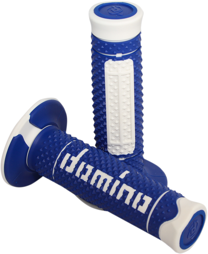 DOMINO Diamante Dual-Compound Motorcycle Grips Blue/White A26041C4648A7-0