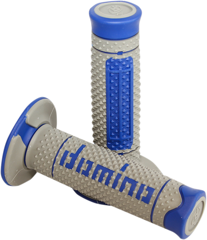 DOMINO Diamante Dual-Compound Motorcycle Grips Gray/Blue A26041C4852A7-0