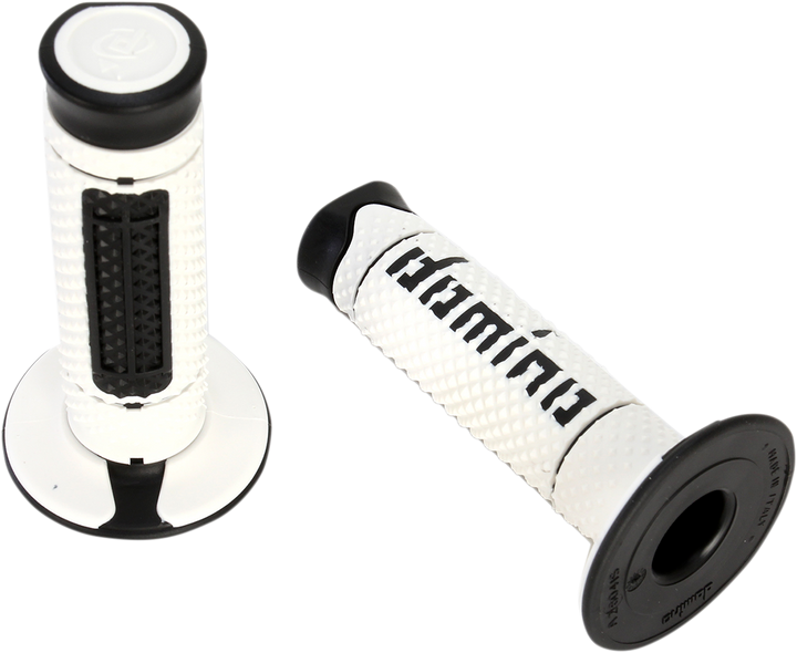 DOMINO Diamante Dual-Compound Motorcycle Grips, White/Black, A26041C4046A7-0