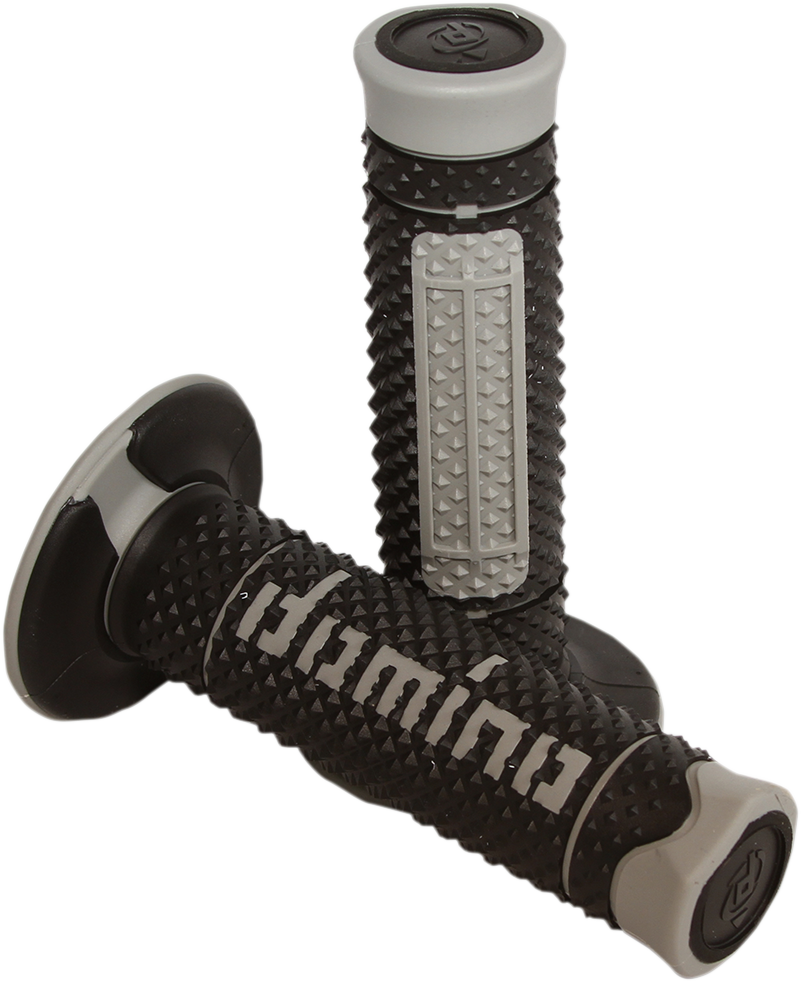 DOMINO Diamante Dual-Compound Motorcycle Grips, Black/Gray, A26041C5240A7-0
