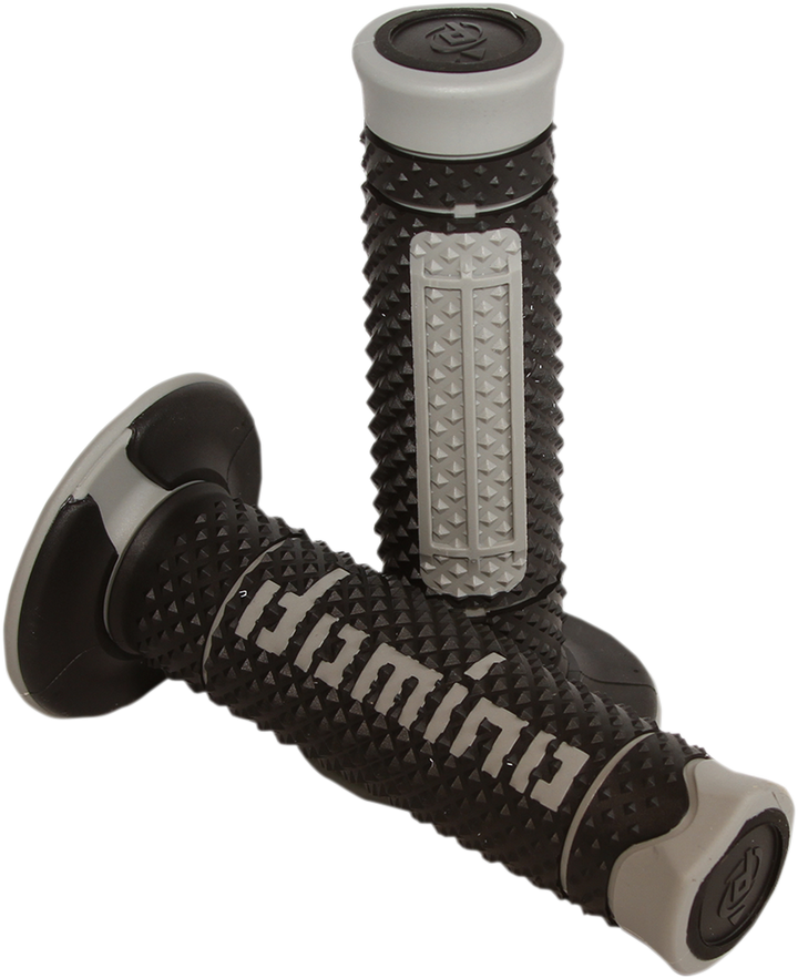 DOMINO Diamante Dual-Compound Motorcycle Grips, Black/Gray, A26041C5240A7-0