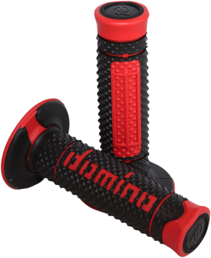 DOMINO Diamante Dual-Compound Motorcycle Grips, Black/Red, A26041C4240A7-0