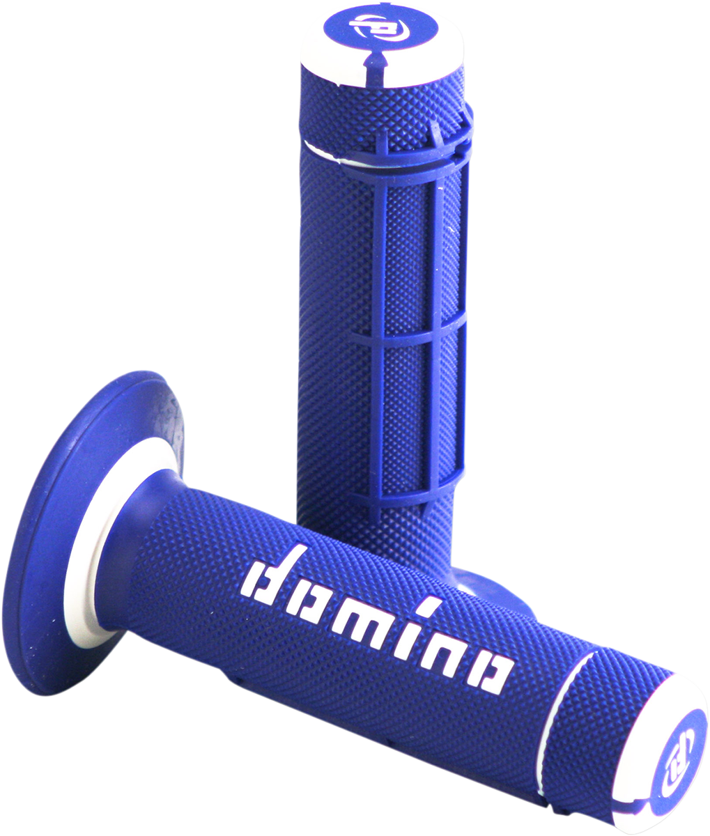 DOMINO Dually Half Waffle Grips, Blue and White, A02041C4648A7-1