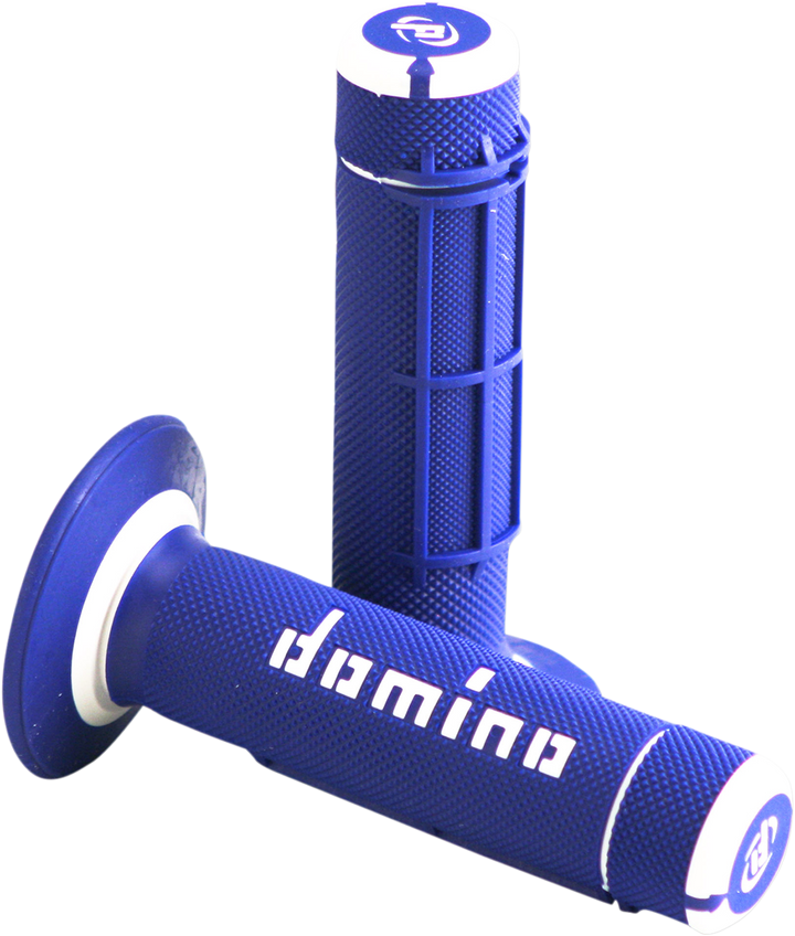 DOMINO Dually Half Waffle Grips, Blue and White, A02041C4648A7-1