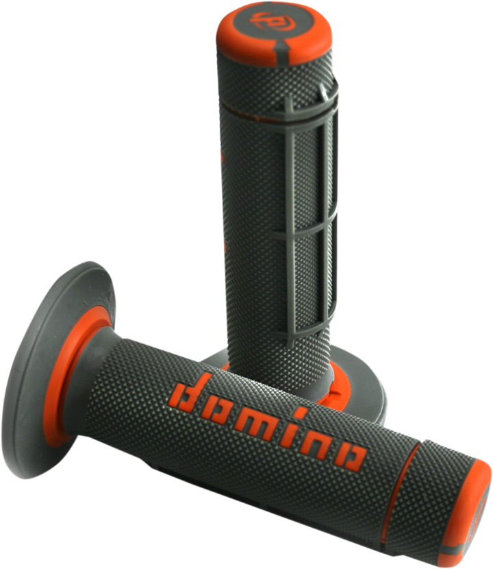 DOMINO Dually Half-Waffle Grips, Black and Orange, Part Number A02041C4540A7-1
