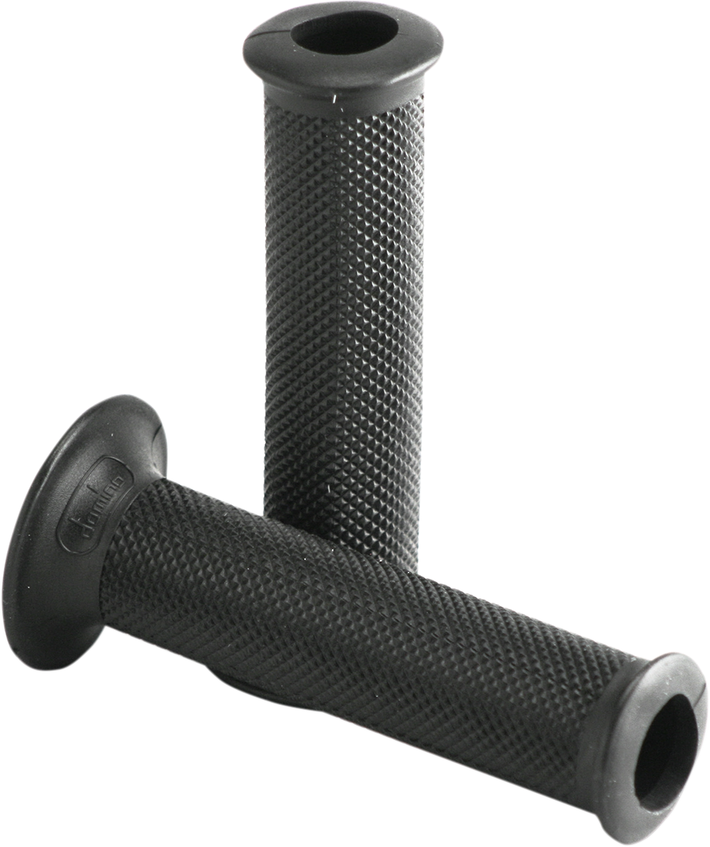 DOMINO Dakar Motorcycle Grips 128 mm Open Ends, Black - Part Number 1128.82.40.06-1