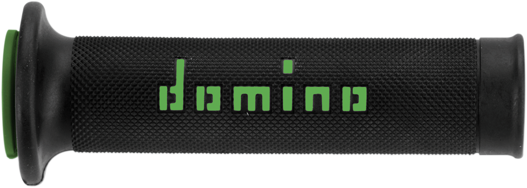 DOMINO MotoGP Dual-Compound Motorcycle Grips, Black/Green, Part Number A01041C4440B7-0