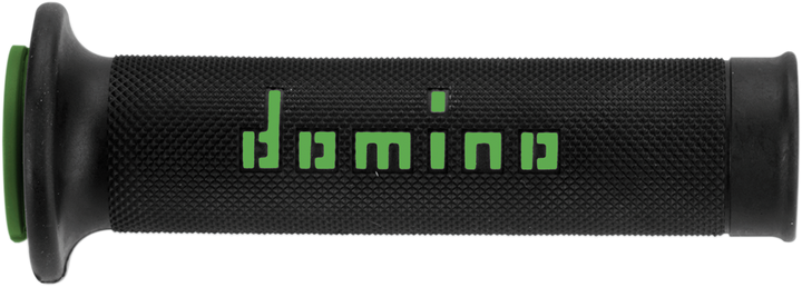 DOMINO MotoGP Dual-Compound Motorcycle Grips, Black/Green, Part Number A01041C4440B7-0