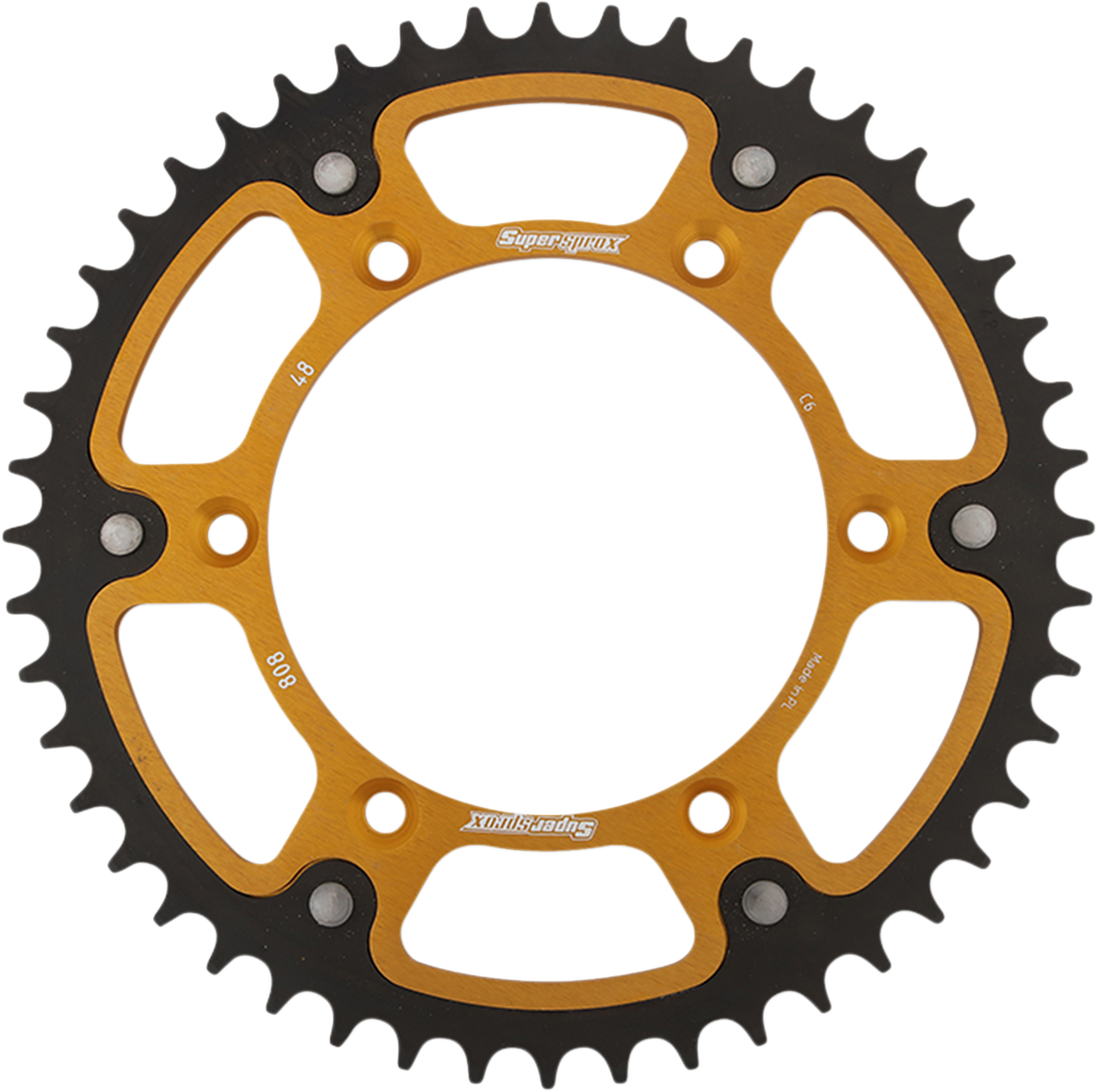 Supersprox Stealth RST-808-48-GLD 48-Tooth Gold Rear Sprocket for Kawasaki and Suzuki