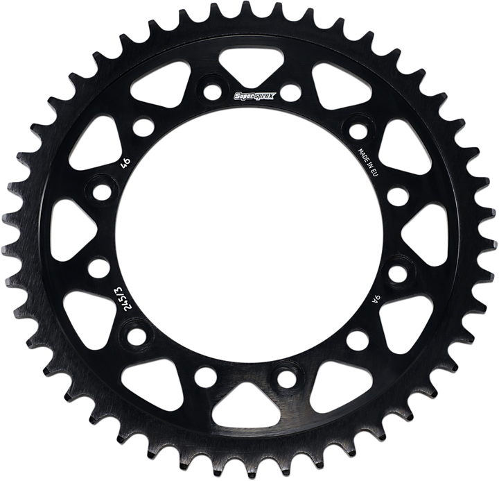 SUPERSPROX Edge Rear Sprocket 46-Tooth Black Honda/Yamaha RFA-2453-46-BLK