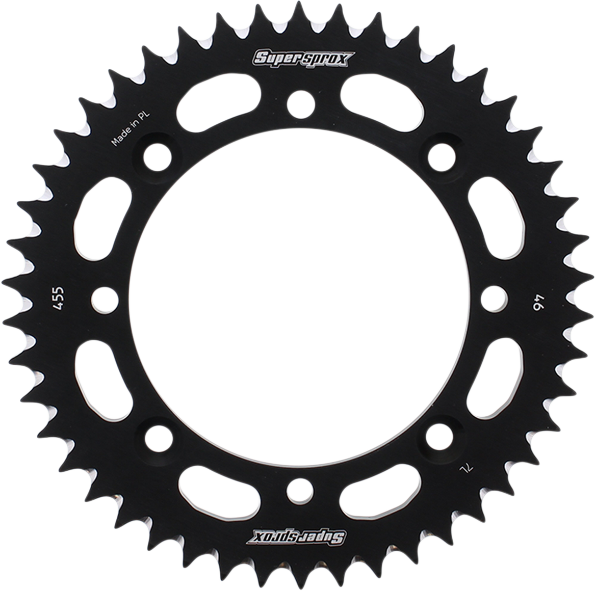 SUPERSPROX RAL-455-46-BLK Rear Sprocket, Black, 46-Tooth Kawasaki/Suzuki