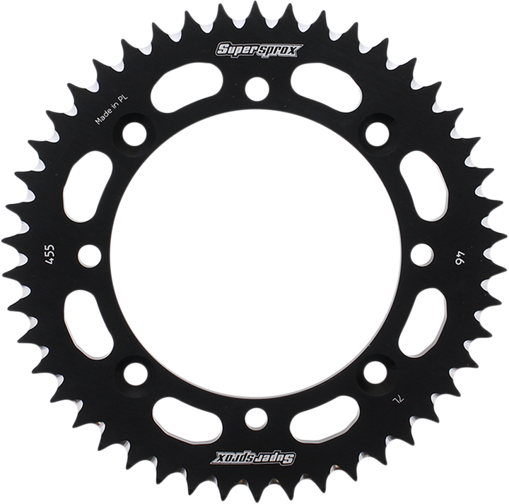 SUPERSPROX RAL-455-46-BLK Rear Sprocket, Black, 46-Tooth Kawasaki/Suzuki