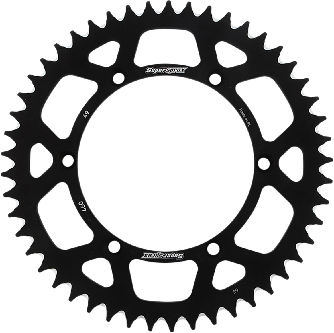 SUPERSPROX RAL-460-49-BLK Rear Sprocket, Black, 49-Tooth Kawasaki/Suzuki