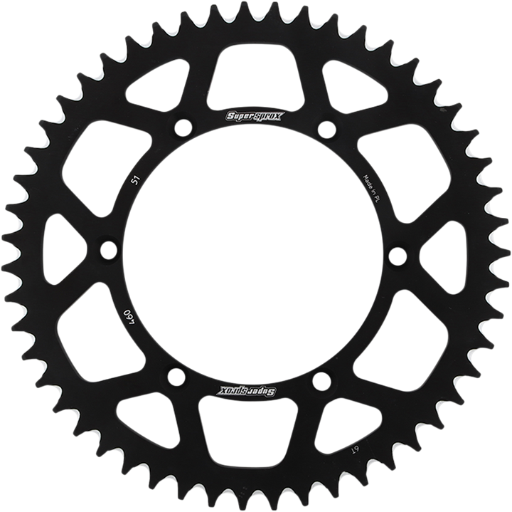 SUPERSPROX RAL-460-51-BLK Rear Sprocket, 51-Tooth Black Aluminum for Kawasaki and Suzuki