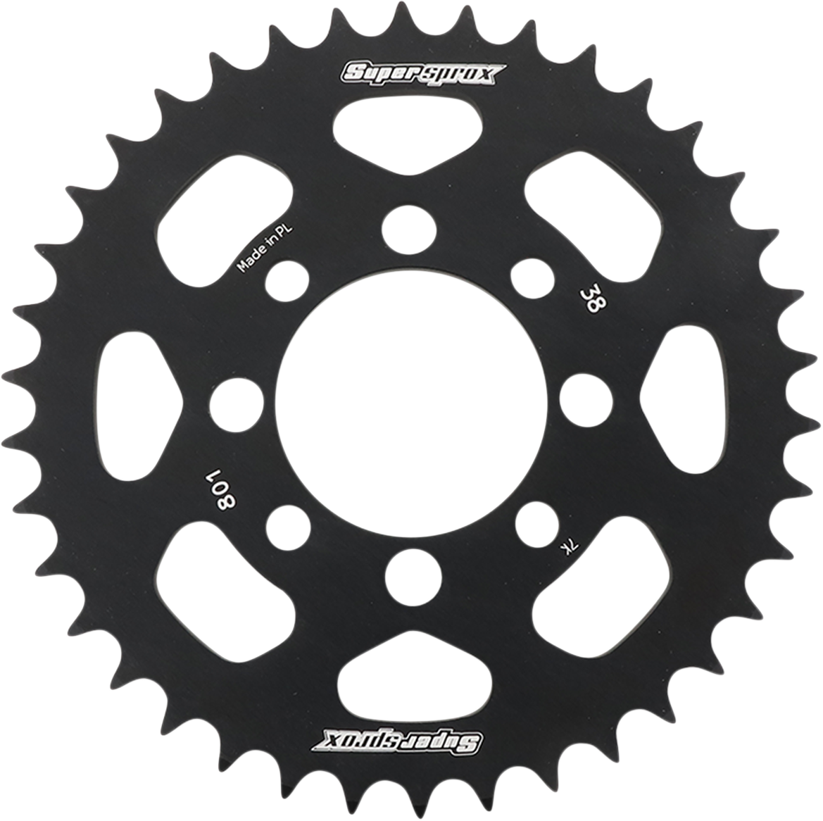 SUPERSPROX RAL-801-38-BLK Rear Sprocket, Black, 38 Tooth for Kawasaki and Suzuki