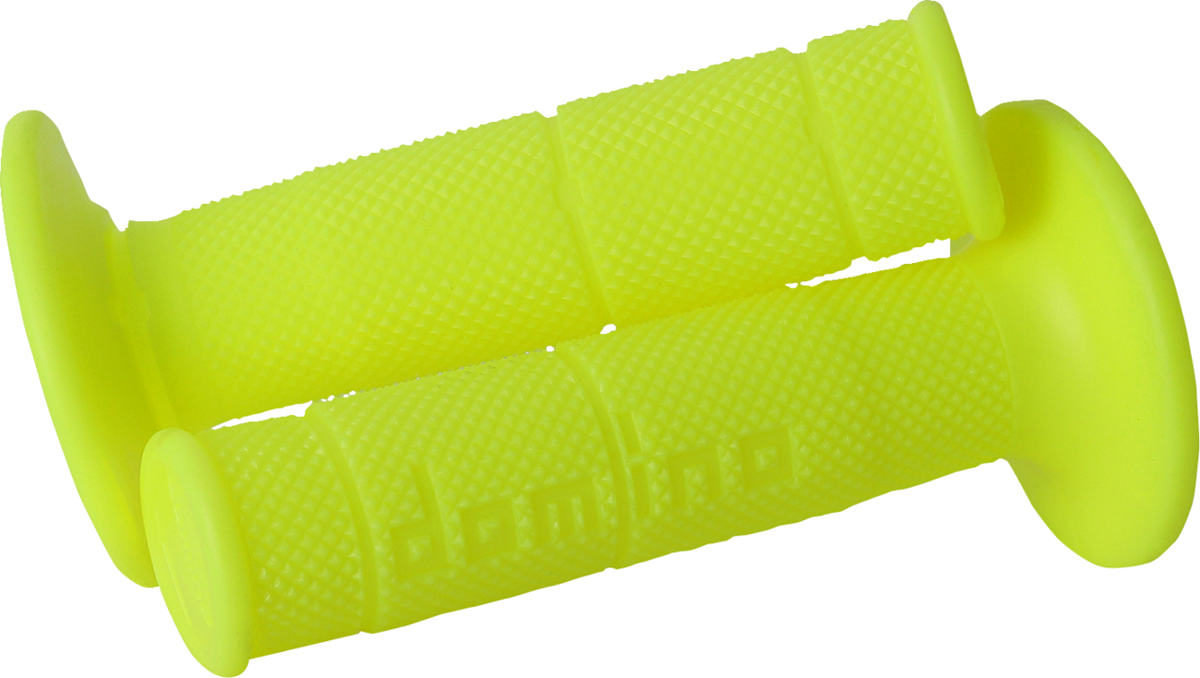 DOMINO Victor No-Waffle Motorcycle Grips, Fluorescent Yellow, Part Number 6131.82.50.06