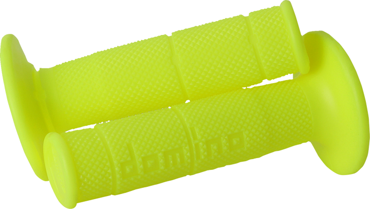 DOMINO Victor No-Waffle Motorcycle Grips, Fluorescent Yellow, Part Number 6131.82.50.06