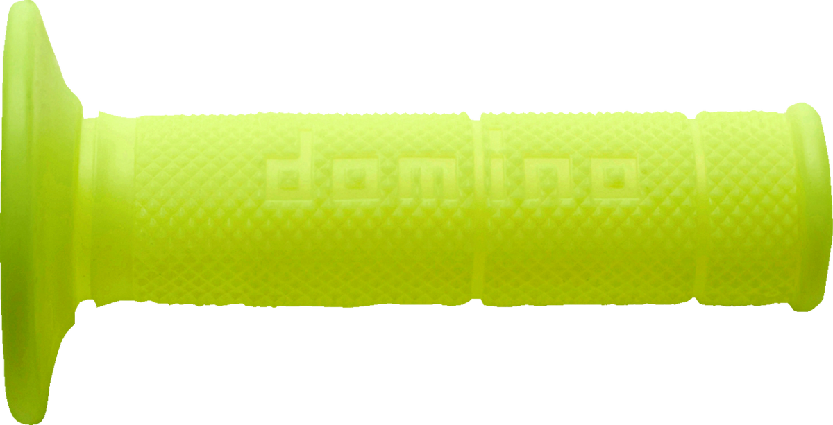 DOMINO Victor No-Waffle Motorcycle Grips, Fluorescent Yellow, Part Number 6131.82.50.06