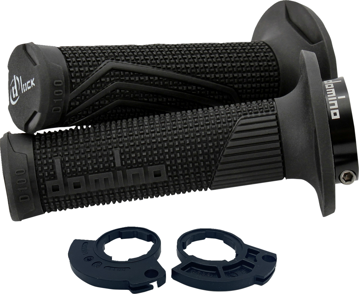 DOMINO D100 D-Lock Single-Cable Grips, Black, Part Number D10046C4000H7-0