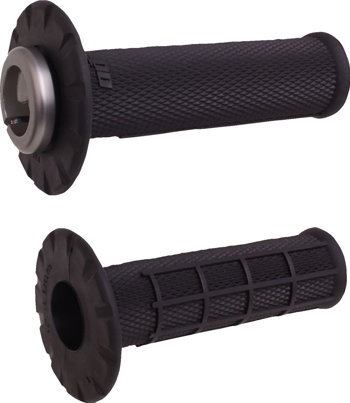 ODI H21UHWB Universal Lock-On Half-Waffle Motorcycle Grips, Black/Black