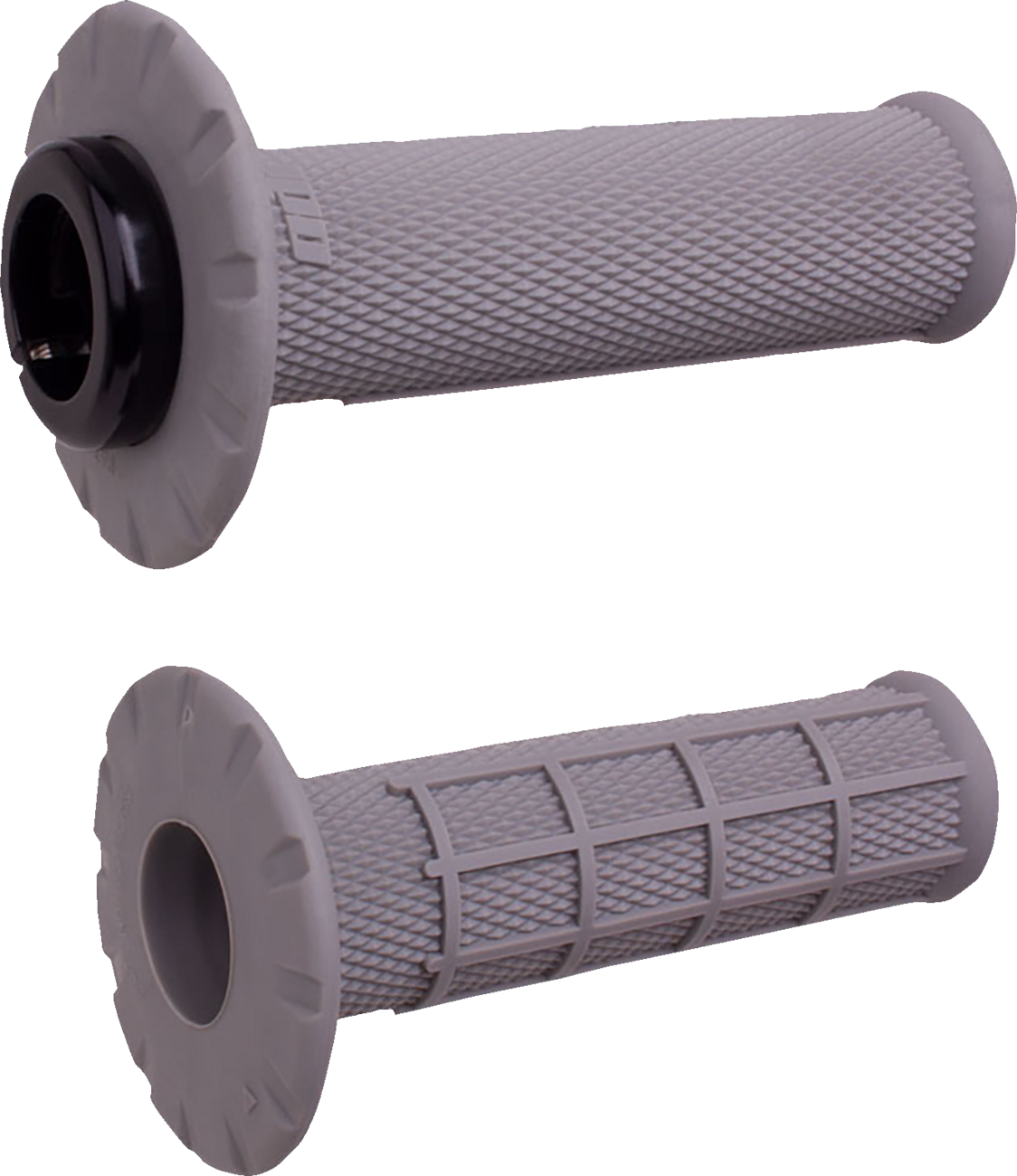 ODI H21UHWG Universal Lock-On Half-Waffle Motorcycle Grips, Gray/Silver