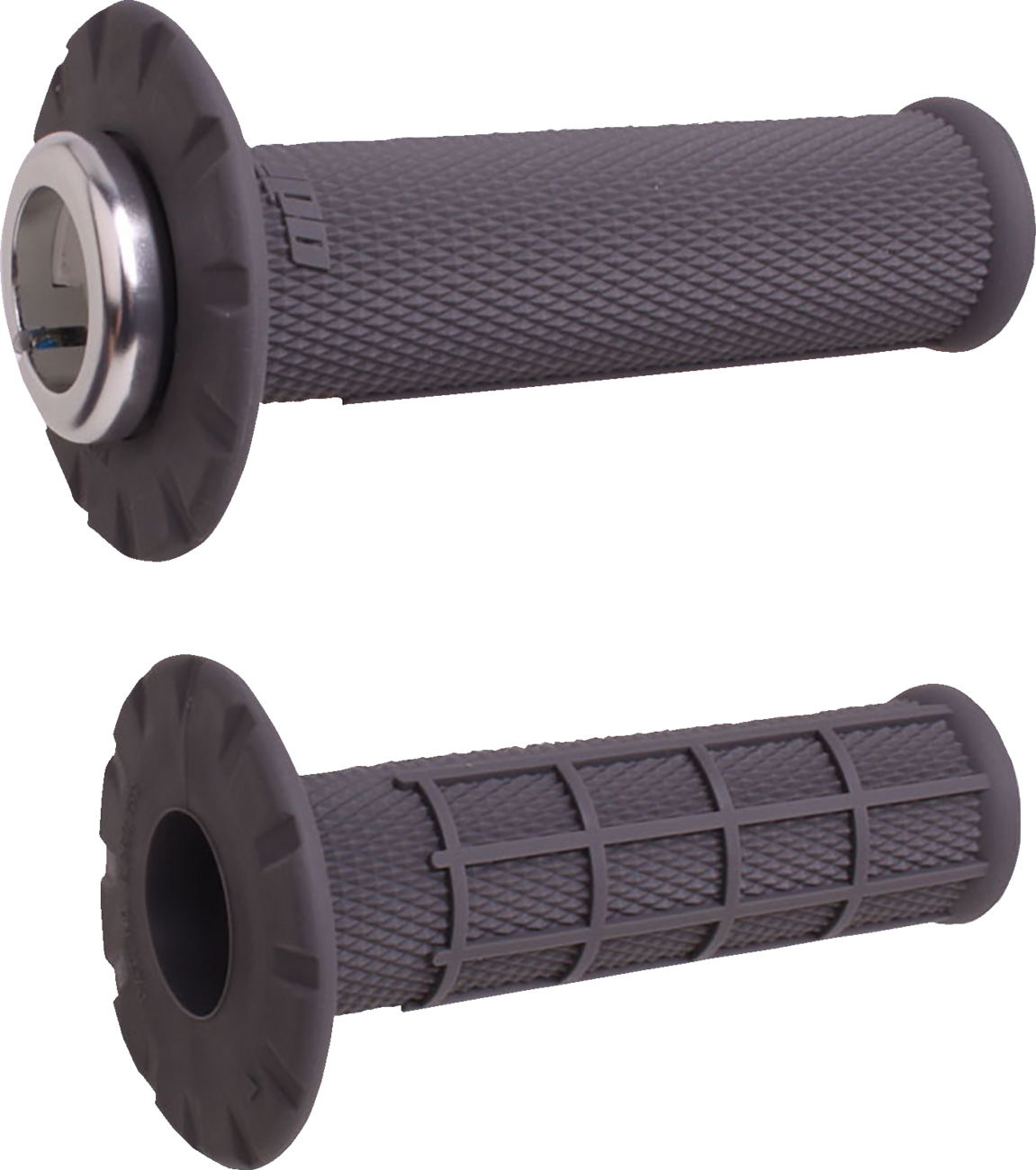 ODI H21UHWH Universal Lock-On Half-Waffle Motorcycle Grips, Graphite and Silver