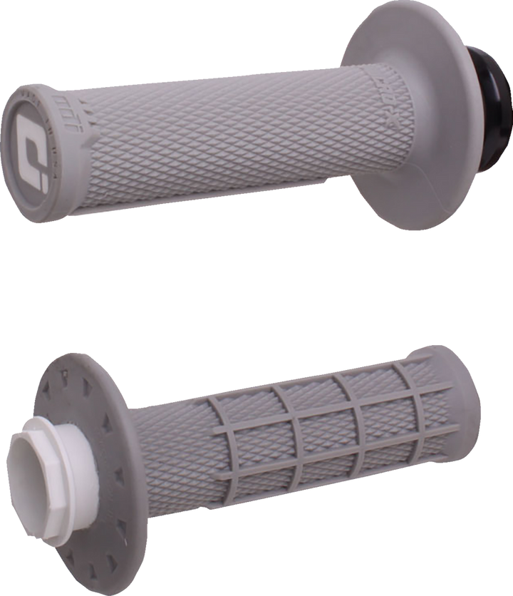 ODI Micro-X Half-Waffle V2 Lock-On Grips Gray/Silver H36MXG