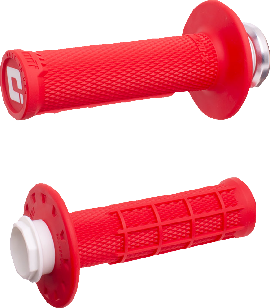 ODI Micro-X V2 Half-Waffle Lock-On Grips, Red/White – Part H36MXR