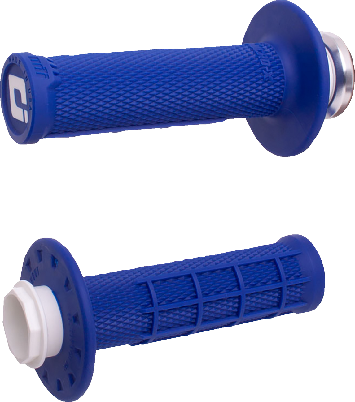 ODI Micro-X V2 Half-Waffle Lock-On Grips with Throttle Tube, Blue/Black, H36MXU