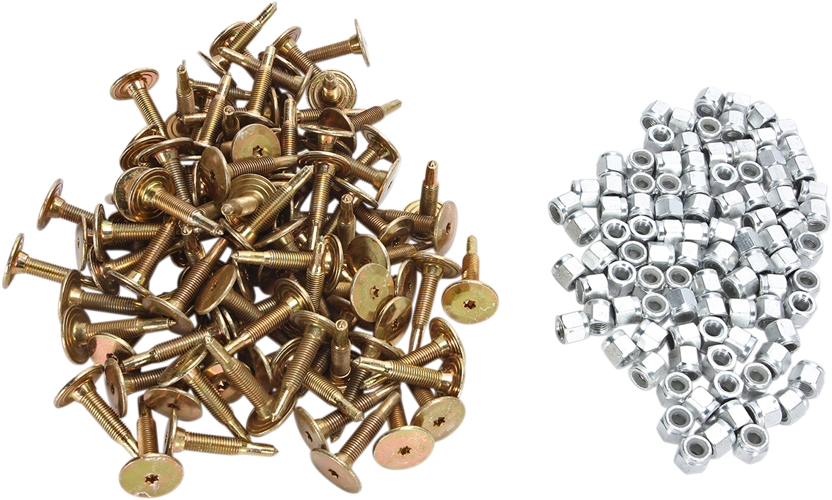 STUD BOY Power Point Carbide/Push-Through Studs with Power Tower Locknuts - 1.375" - 96 Pack 2166-P3