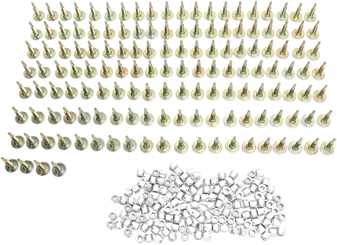 STUD BOY Power Point Carbide/Push-Through Studs with Power Tower Locknuts - 1.375" - 144 Pack 2166-P6