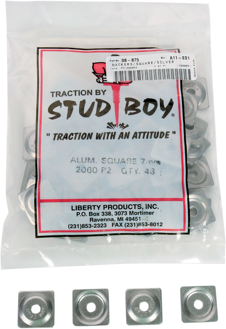 STUD BOY Backing Plates - Aluminum - 7 mm - 48 Pack 2060-P2