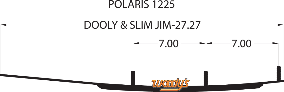 WOODY'S Dooly™ Runners - 4" - 90° - Polaris DP4-1225