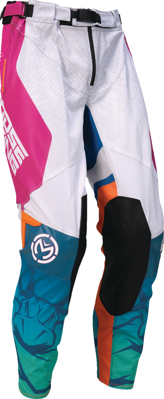 Moose Racing Sahara Pants - Teal/Orange/Pink