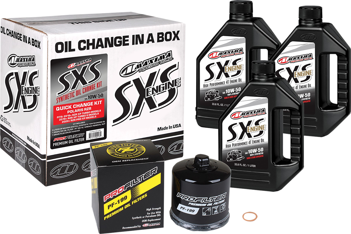 Maxima SXS/UTV Synthetic Quick Oil Change Kit - Polaris Turbo - 10W-50