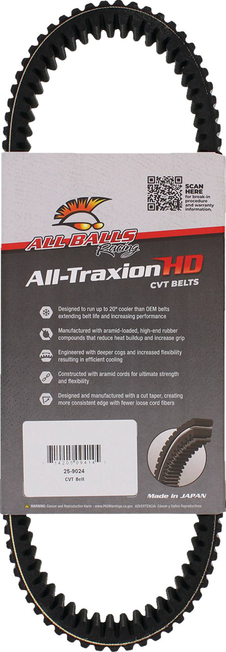 ALL BALLS Belt - All Traxion - CVT - Heavy-Duty - Wolverine X2/X4 850 25-9024