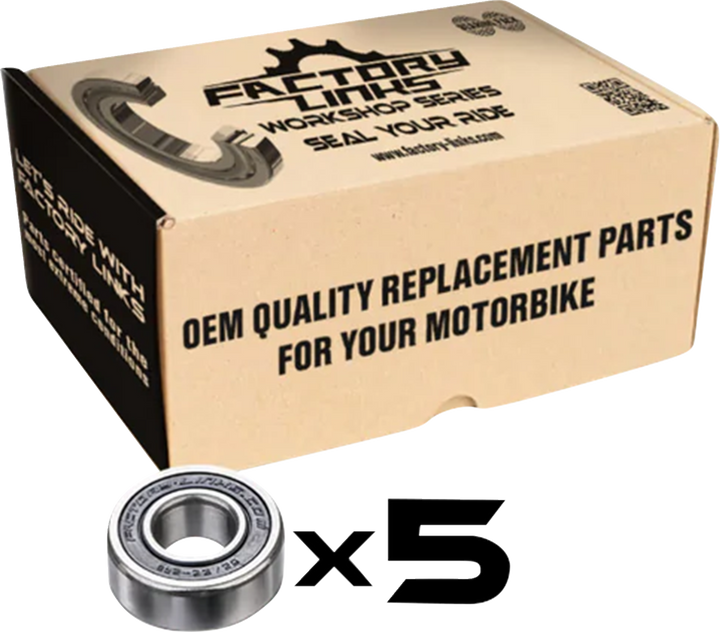 FACTORY LINKS Wheel Bearings - Double Seal - 6205 2RS - 25x52x15 - 5 Pack WBE-E-065