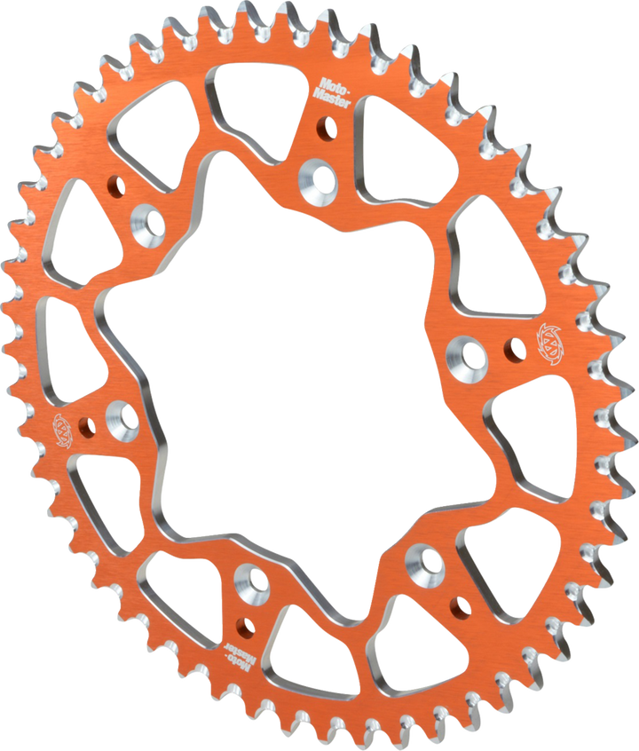 MOTO-MASTER 7075-T6 Aluminum Rear Sprocket 52-Tooth Orange for GasGas, Husqvarna and KTM - Part Number 620082552