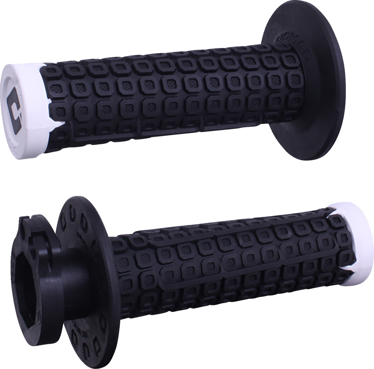 ODI Nomad Lock-On Off-Road Grips, Black/White/Silver, H36NDBW