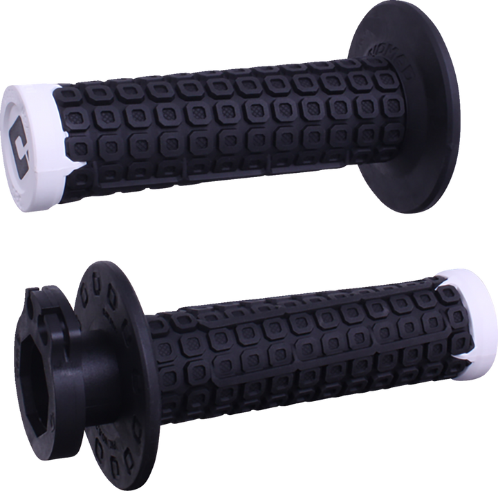 ODI Nomad Lock-On Off-Road Grips, Black/White/Silver, H36NDBW