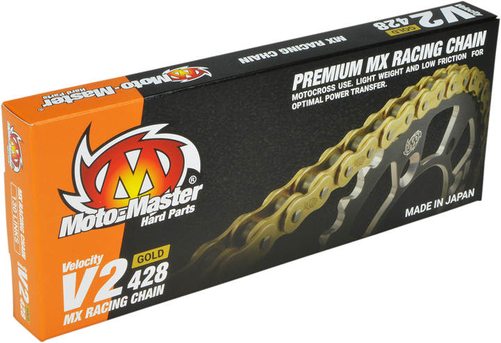 MOTO-MASTER 642801 V2 428 Gold Drive Chain, 130 Links