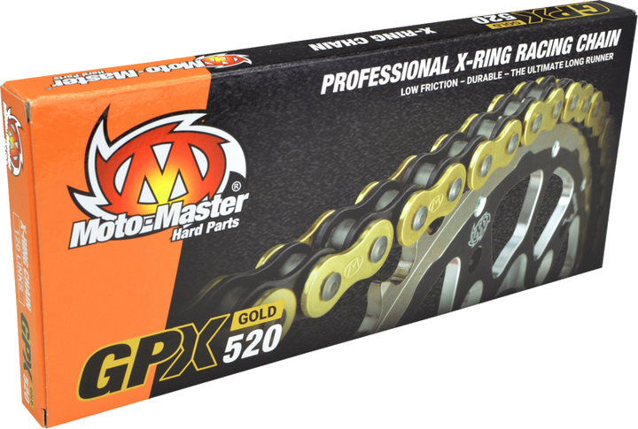 MOTO-MASTER GP X-Ring 520 Drive Chain, 120 Links, Gold - Part 652005